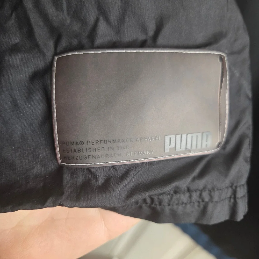 Puma Mens Training Quarter Zip Windbreaker Jacket Black Grey Logo Size Large